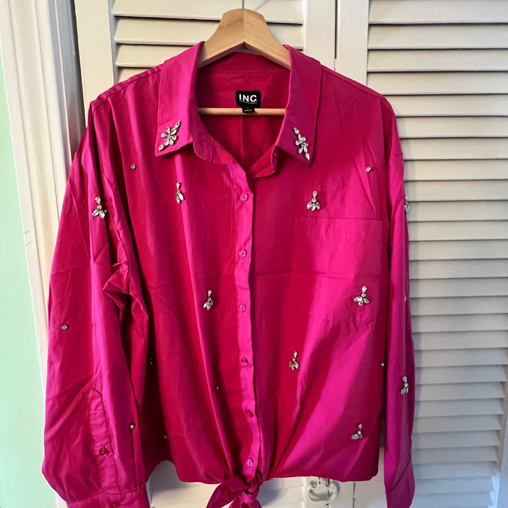 INC International Concepts Pink Button Down Shirt